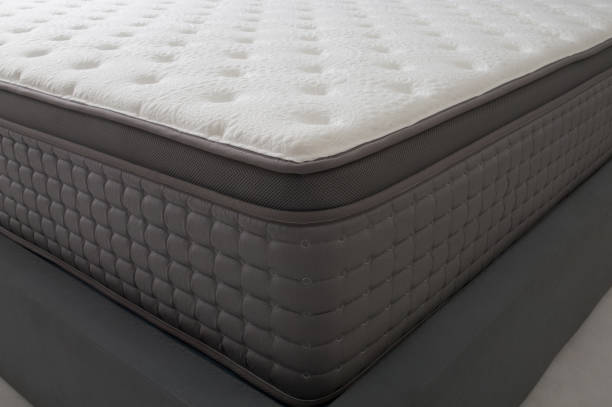Closeup of bed and luxury mattress, thick and soft material